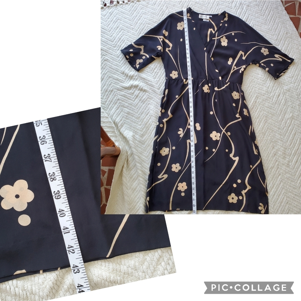 Vintage Robert Janan 100% Silk Saks Fifth Avenue Cocktail Dress - Picture 14 of 15